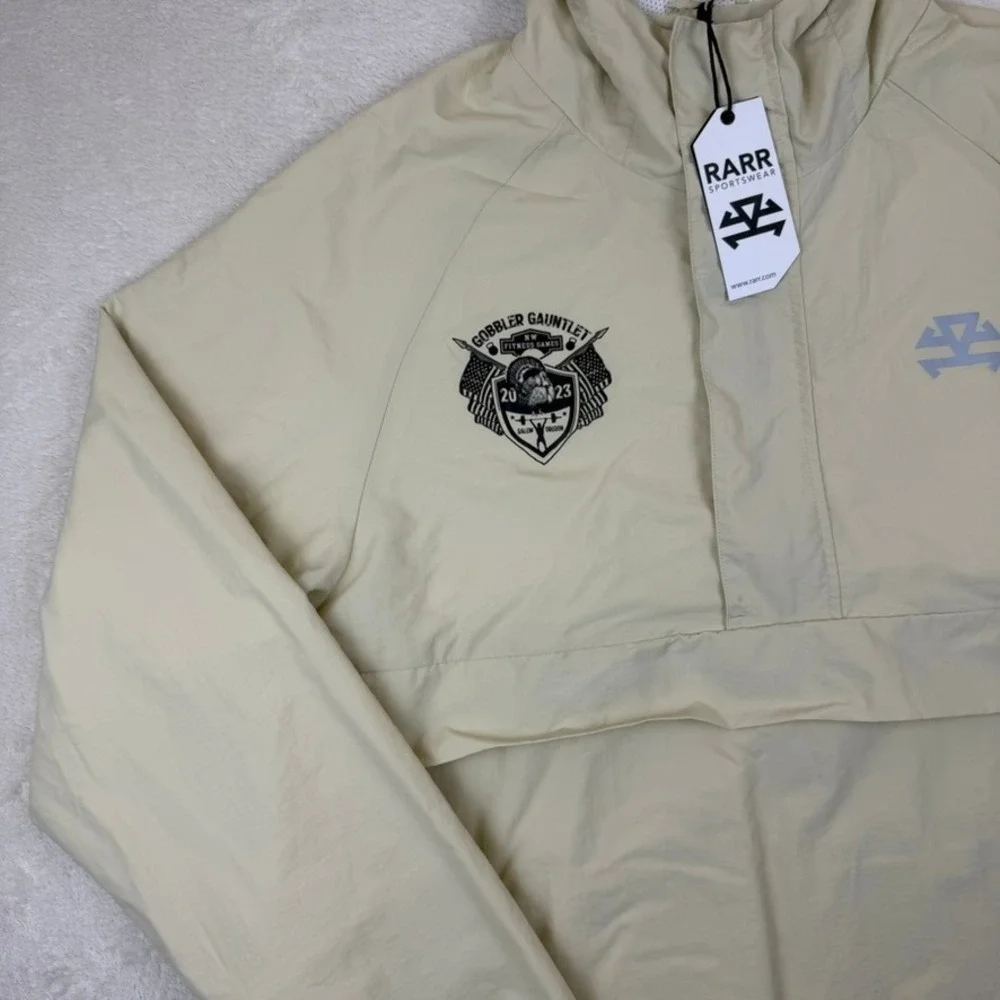 RARR Sportswear Gobbler‎ Gauntlet 2023 Anorak Windbreaker Tan Hooded Jacket NWT